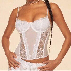 White lace bustier top